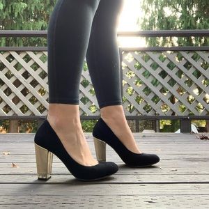 Ann Taylor Tinsley Black Suede Jeweled Pump